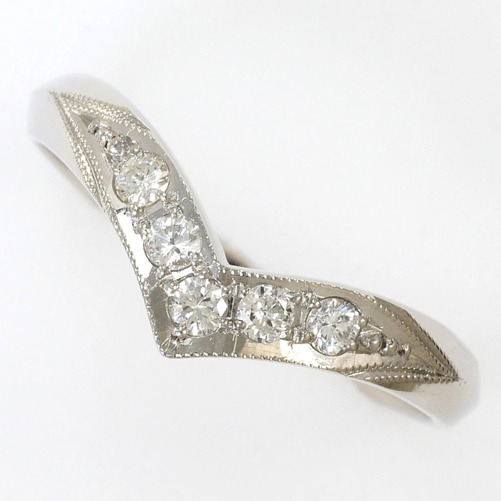 PT900 Platinum Ring with 0.12ct Diamond, Total Weight 2.6g, Jewelry